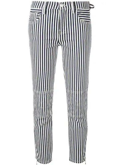 CURRENT/ELLIOTT 现代条纹长裤 - 蓝色