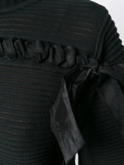 Shop Cavalli Class Ribbed Knit Sweater In Black