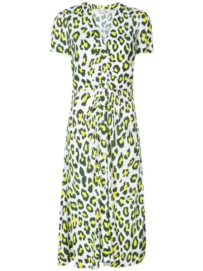 Shop Diane Von Furstenberg Cecilia Leopard Print Dress In White