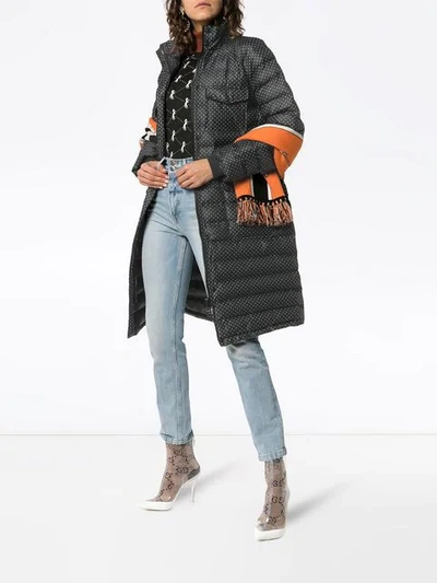 Shop Ganni Padded Foxworth Coat In Black