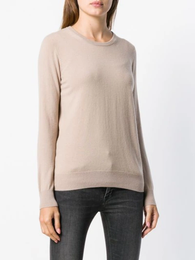 Shop N•peal Round Neck Knitted Sweater In Neutrals