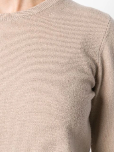 Shop N•peal Round Neck Knitted Sweater In Neutrals