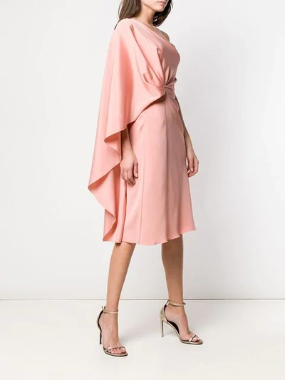 Shop Alberta Ferretti One-shoulder Draped Dress In Pink