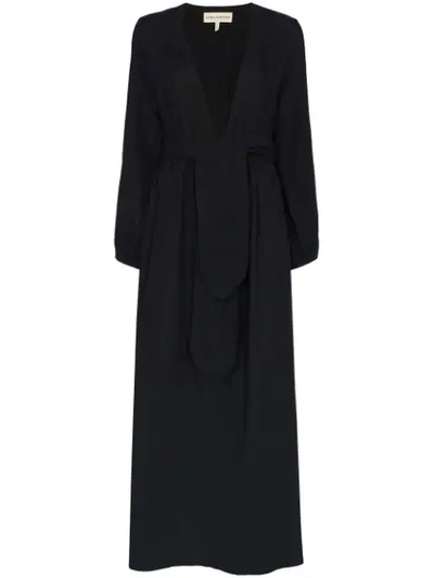 Shop Mara Hoffman Luna Tie-waist Cotton Dress In Black