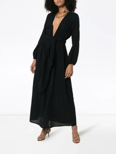 Shop Mara Hoffman Luna Tie-waist Cotton Dress In Black