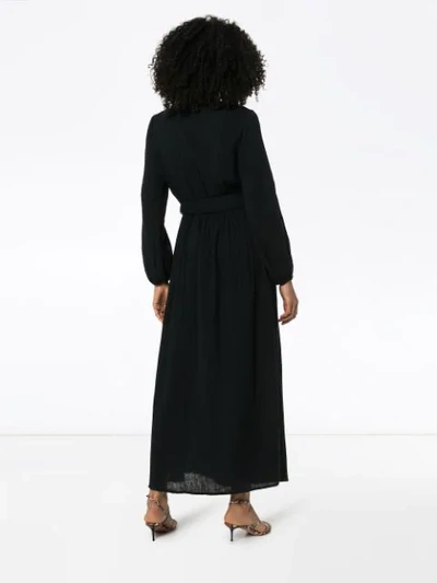 Shop Mara Hoffman Luna Tie-waist Cotton Dress In Black