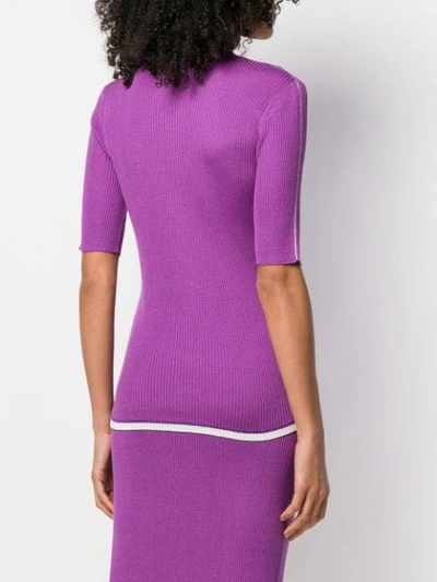 Shop Cashmere In Love Kurzärmeliger Pullover In Purple