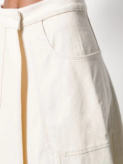 Shop Calvin Klein A-line Flared Midi Skirt - Neutrals
