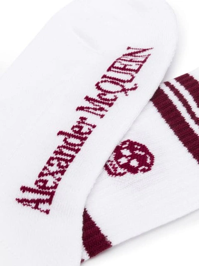Shop Alexander Mcqueen Skull Knitted Socks In White