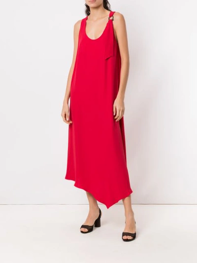 Shop Mara Mac Midi Asymmetrical Dress - Red