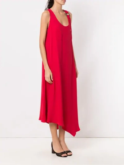 Shop Mara Mac Midi Asymmetrical Dress - Red