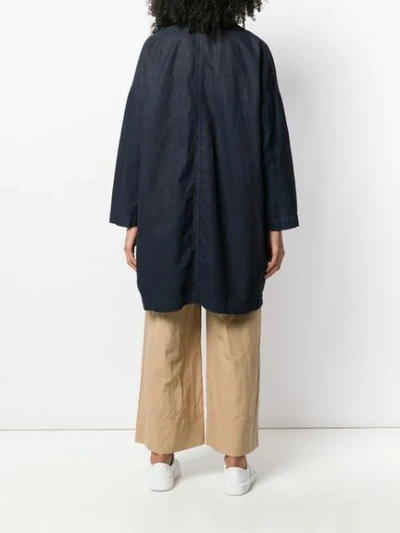 Shop Ymc You Must Create Cocoon Painted Coat In Blue
