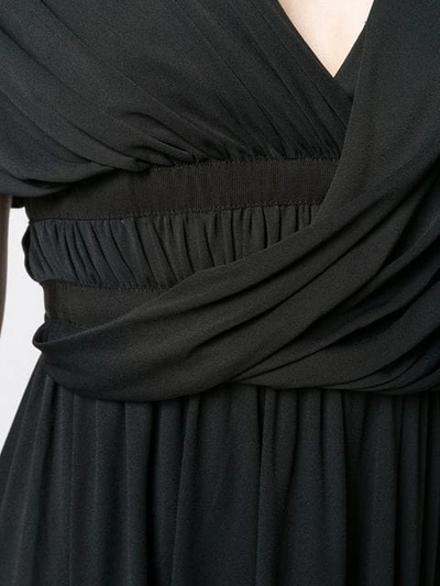 Shop Lanvin Draped Asymmetrical Dress In 10 Black