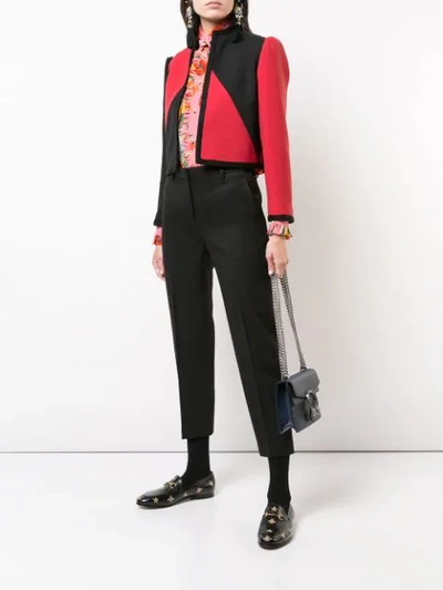 Shop Gucci 'guccy' Cropped-jacke - Rot In Red