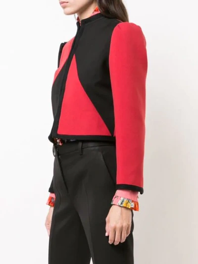 Shop Gucci 'guccy' Cropped-jacke - Rot In Red