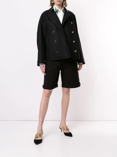 Shop N°21 Double Breasted Coat In Black