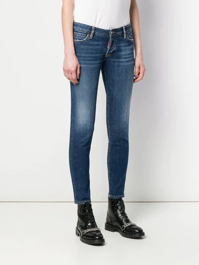 Shop Dsquared2 Low-rise Skinny Jeans In Blue