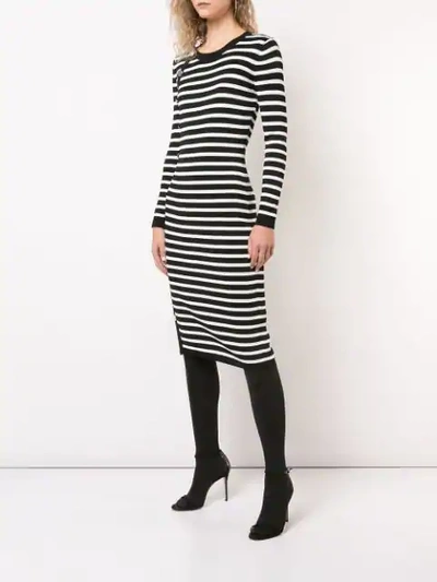 Shop Altuzarra Stripe Dress In Black