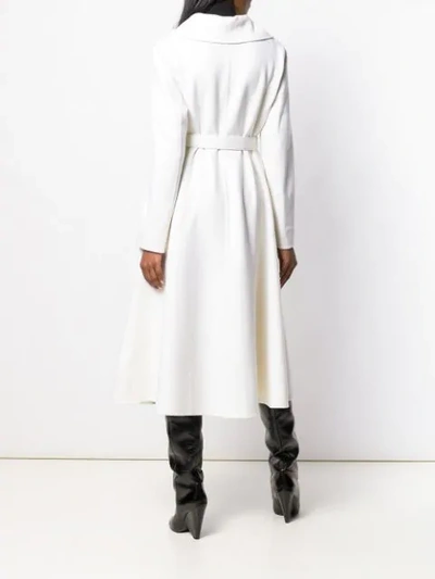 Shop Valentino Cashmere V Belt Midi Coat In Neutrals