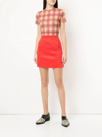 Shop We11 Done Stitch Detail Mini Skirt In Red
