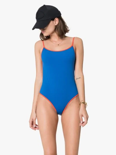 ACK BLUE FISICO SCOOP BACK SWIMSUIT - 蓝色