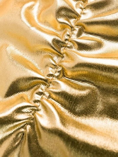 Shop Amen Metallic Fitted Jumpsuit - Gold
