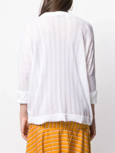 AUTUMN CASHMERE STRIPED KNITTED TOP - 白色