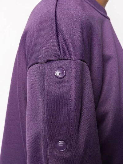 Shop Fila Popper Sleeve Sweatshirt In Purple