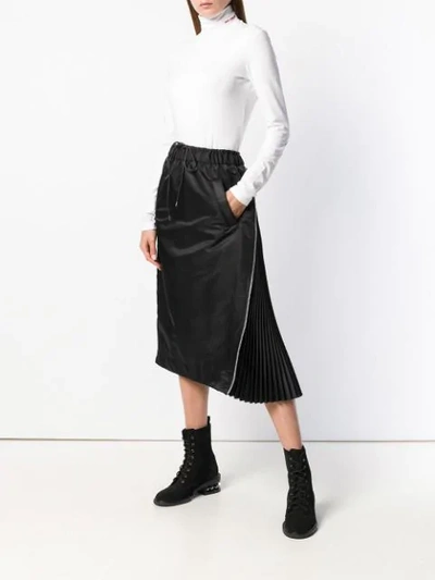 Shop Sacai Drawstring Flared Midi Skirt - Black