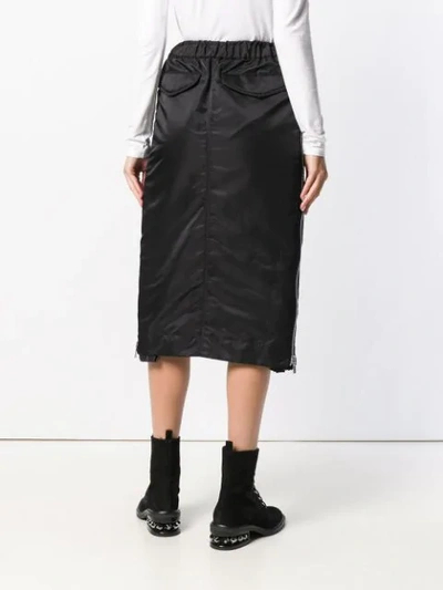 Shop Sacai Drawstring Flared Midi Skirt - Black