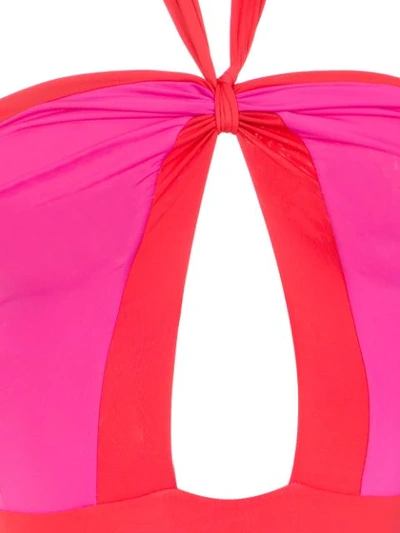 Shop Amir Slama Panelled Swimsuit In Pink