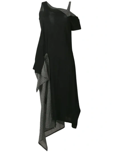 Shop Yohji Yamamoto Layered Side Pouch Dress - Black