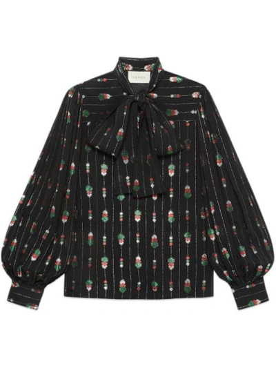 Shop Gucci Viscose Shirt With Fil Coupé In Black