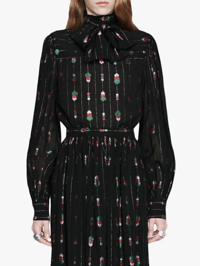 Shop Gucci Viscose Shirt With Fil Coupé In Black