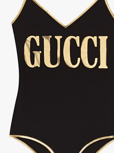 Shop Gucci Lycra Swimsuit With  Print In Black