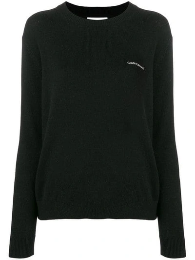 Shop Calvin Klein Jeans Est.1978 Logo Jumper In Black