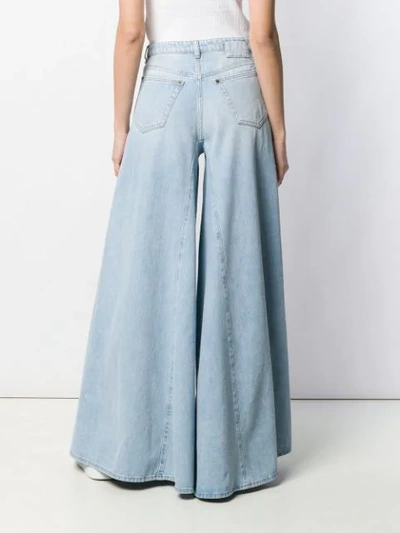 Shop Mm6 Maison Margiela Bleach Denim Wide Leg Jeans In Blue