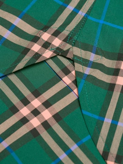 Shop Burberry Check Shirt In Green