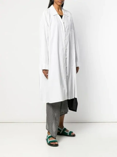 Shop Yohji Yamamoto Printed Oversized Shirt In White