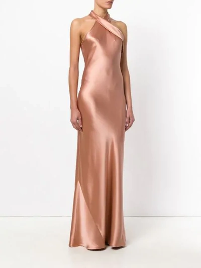 Shop Galvan Pandora Halterneck Dress In Pink