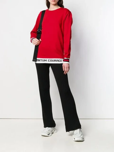 Shop Quantum Courage Branded Stripe Sweatshirt In Red