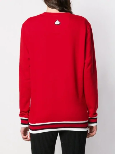 Shop Quantum Courage Branded Stripe Sweatshirt In Red