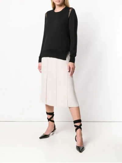 Shop Cyclas Piped Seam Contrast Skirt In Neutrals