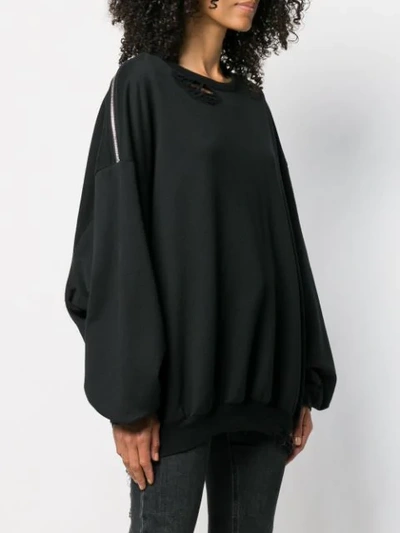 Shop Almaz Oversized Distressed Sweatshirt In Black