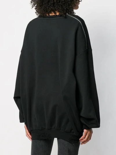 Shop Almaz Oversized Distressed Sweatshirt In Black