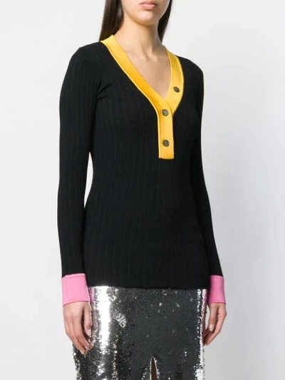 Shop N°21 Colour Block Sweater In Black
