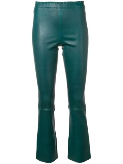 Shop Stouls Flared Trousers In Green