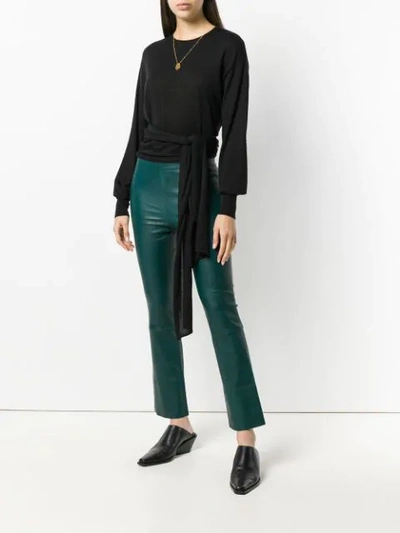 Shop Stouls Flared Trousers In Green