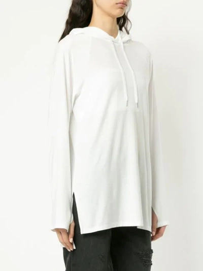 Shop Alexander Wang T Plain Hoodie In White