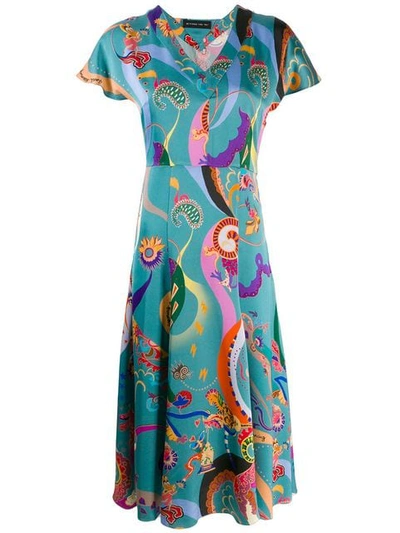 Shop Etro Printed Dress - Blue